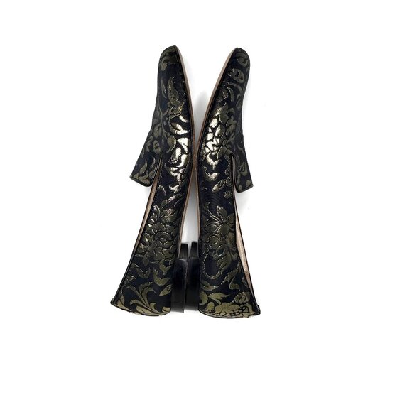M. Gemi The Petalo in Black and Gold Brocade Size 40 / 10 - Picture 3 of 9